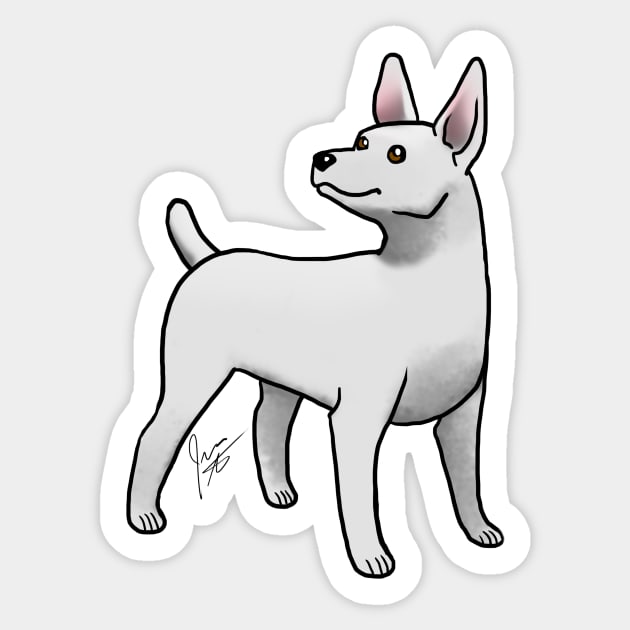 Dog - Rat Terrier - White Sticker by Jen's Dogs Custom Gifts and Designs